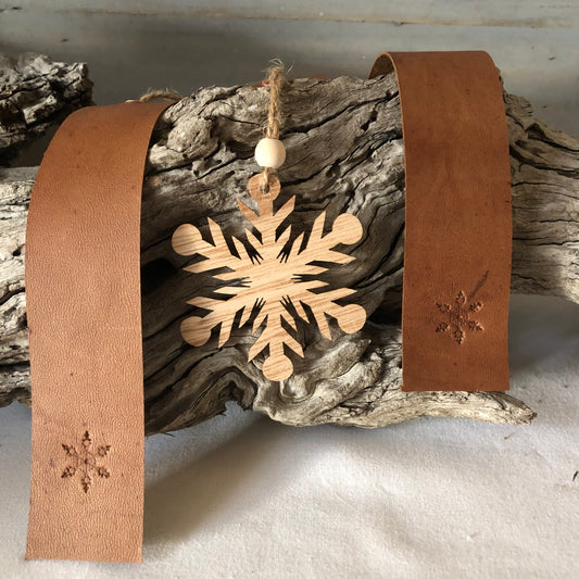 Leather Snowflake bookmark