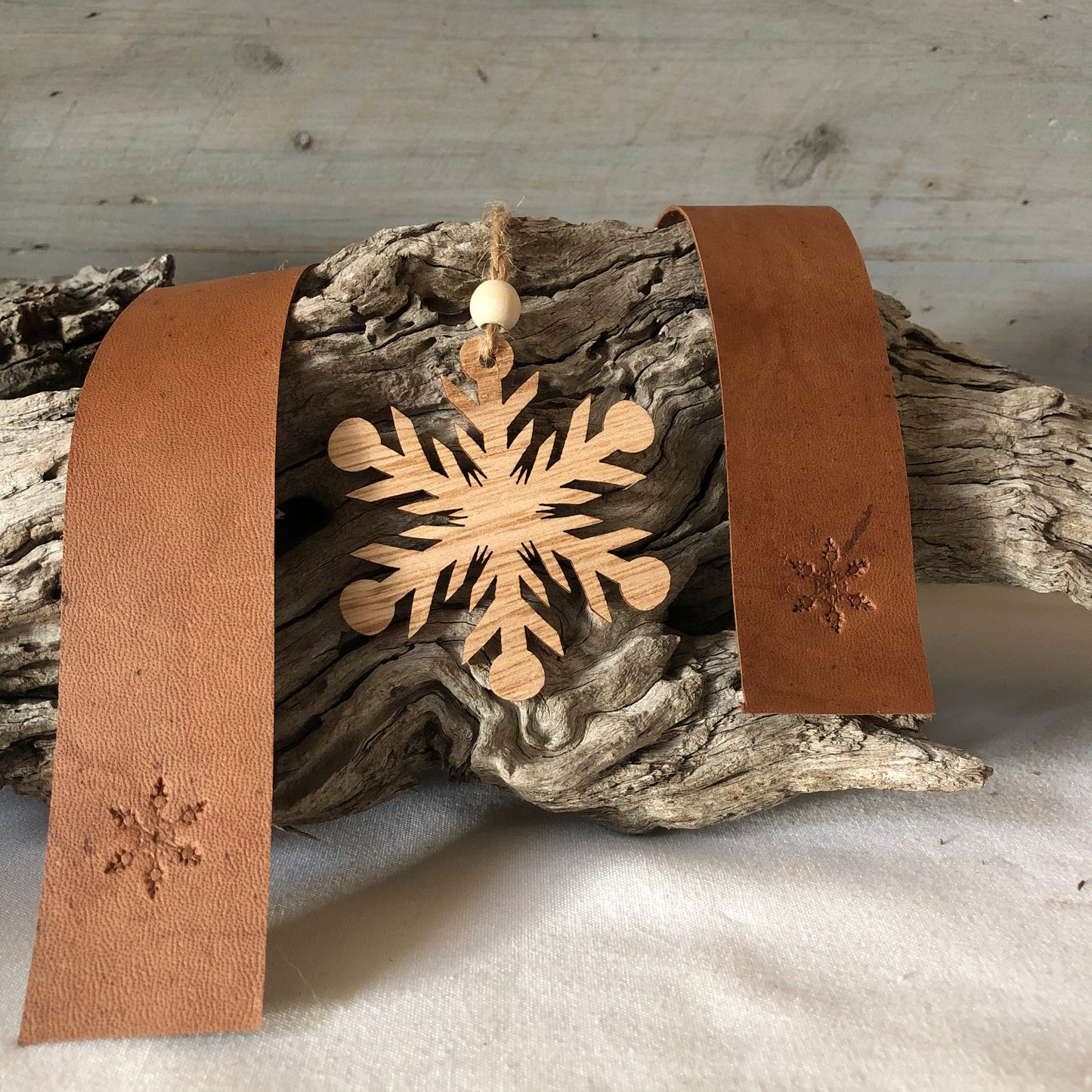 Leather Snowflake bookmark